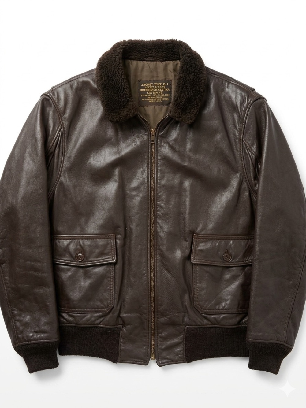Excelled Vintage 80s G-1 Leather Flight Jacket Bomber XXXL Union Made 3XL Brown